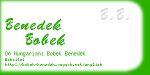 benedek bobek business card